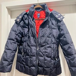 Women’s medium navy blue and red gap jacket.